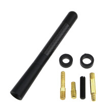 12Cm Universal Aluminium Carbon Auto AM/FM Radio Antenne Kurze Antenne+Schraubensitz für Meisten Autos mit Aufschraubbarer Radioantenne Billet