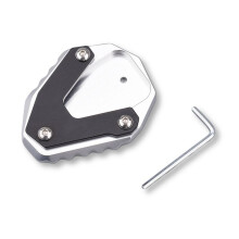 Motorcycle Kickstand Extension Plate Foot Side Stand Enlarger Pad for Morini X-Cape 650 650X 2022-2024 Silver & Black