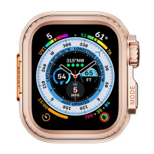 45MM Metalen Horlogekast voor Watch Series 9 8 7 5 6 4 SE 45mm Sport Verander Naar Ultra Protection Bumper Cover Roségoud