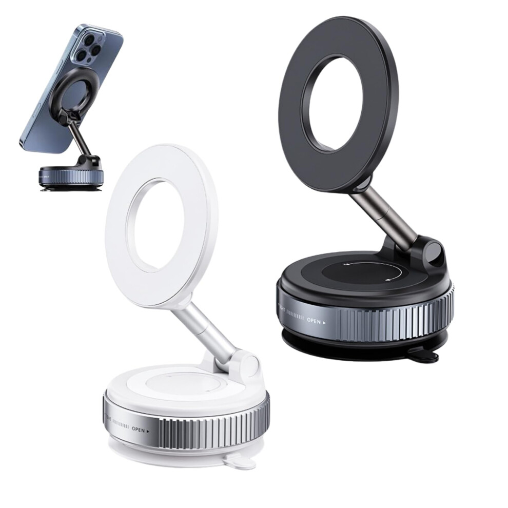 Car Phone Mount With 360 Rotation And Dualaxis Magnetic Vacuum Lock For Dashboard 9426802729245
