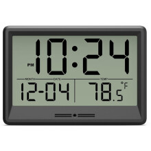 Reloj de Pared Digital A Pilas, Pequeño Reloj de Pared de 8 Pulgadas con Pantalla , Temperatura y Fecha, para el Hogar y la Oficina.