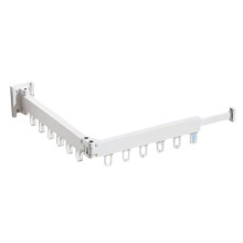 Intrekbaar Droogrek, Opvouwbare Kledinghanger, Muurbevestiging, Binnen- en Buitenbesparend, 2-Voudig met 12 Aluminium Ringen, Wit