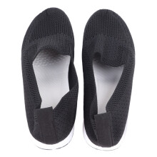 Damen Casual Slip-On Strick-Sneaker Schwarz Größe 35, Dicke Sohle