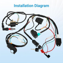 Pit Bike Wiring Harness Electric Start for 50cc 70cc 90cc 110cc 4-Stroke Engine TaoTao SSR 70 X-Pro 4 Wheelers Parts