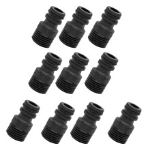 10Pcs Portable Threaded Garden Hose Adaptors Garden Hose-Black