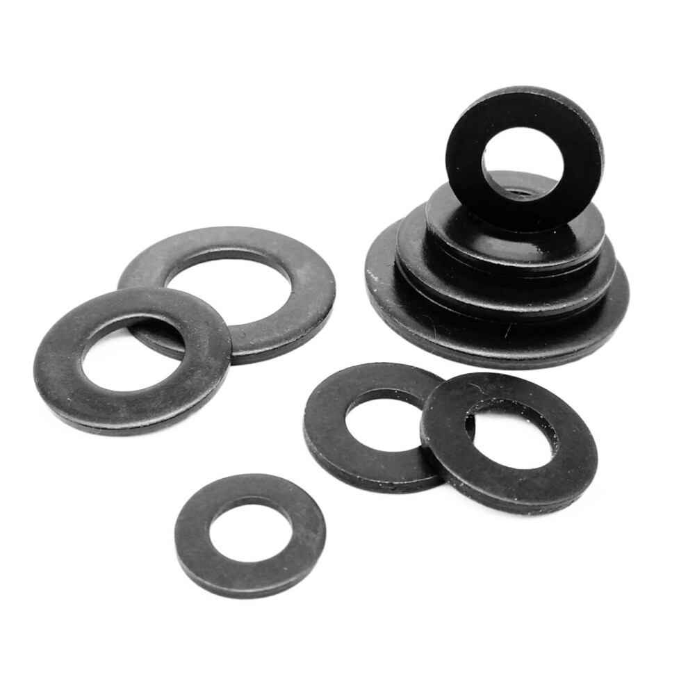 Countersunk Flat Gasket Washers, Gb97 Din125 Black Grade 8.8 Steel Plain Gasket Flat Washer M1.6m24(50Pcs M3) 50Pcs M3 Black 9382693954978