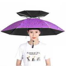 2 Pack Umbrella Cap for Head, 30 inch Hands Fishing Umbrella Hat for Outdoor Golf Camping(77cm,Purple)