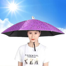Head Umbrella Hats, 2 Pack Sun Rain Protection Fishing Cap with Adjustable Strap