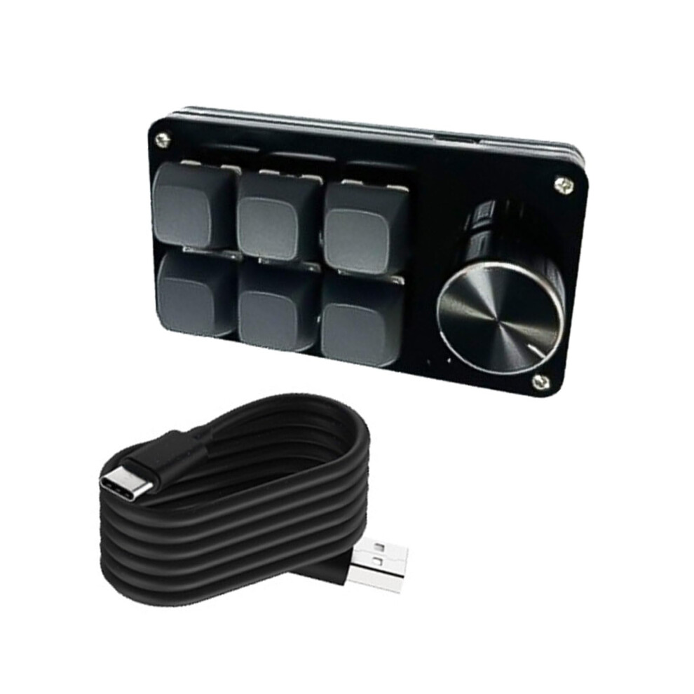Mechanical Macro Keypad With Programmable Keys And Knob, Hot Swappable Switches, 6 Keys 9189345444180