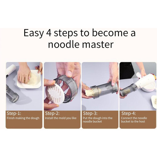 Electric Noodle Maker  Automatic Pasta Maker, Cordless Handheld Mixer for Home Cooking White 2