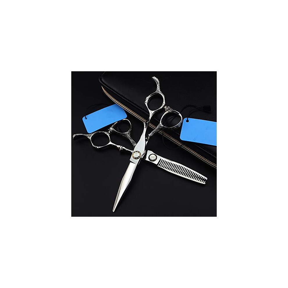Barber Scissors 6Inch Japan 9Cr13 Steel Haircut Thinning Shears Set