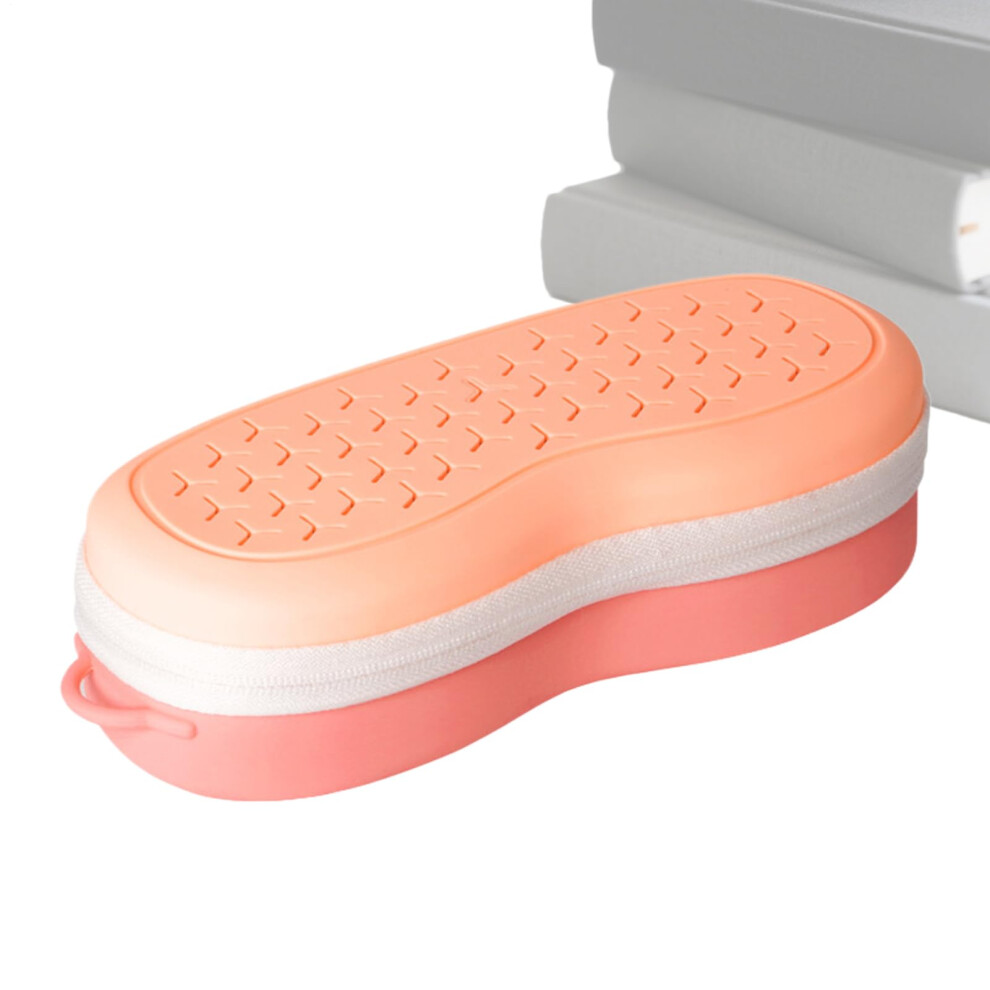 Pink Swim Goggles Case Breathable Silicone Eyeglass Organizer For Outdoor Travel Swimming Glasses Storage Case