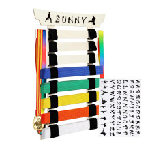 Martial Arts Belt Display Wall Mounted Karate Belt Organizer, Dojo Home Gym, Easy Installation Sports Equipment Holder