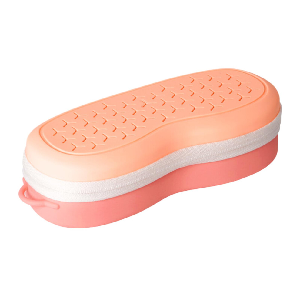 Pink Swim Goggles Case Waterproof Silicone Storage Case For Travel Portable Breathable Eyeglass Organizer