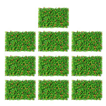 10Pcs Synthetic Grass Mat with Flower-Orange Eucalyptus