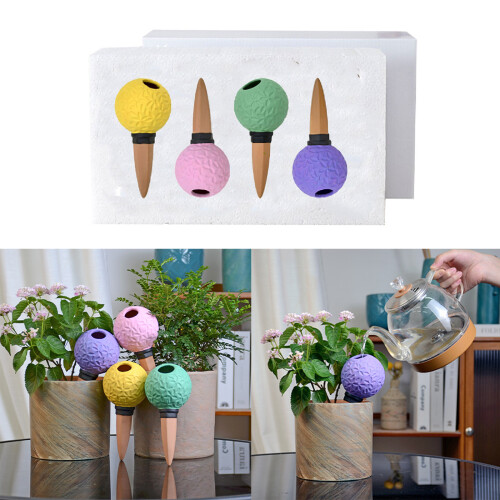 4Pcs Plant Watering Globes, Automatic Plant Waterer Spikes 1