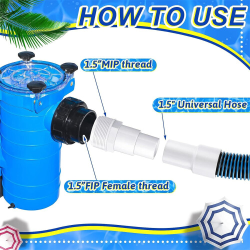 Portable Pool Pump Adapter Universal Combo Hose Adapter Control 2