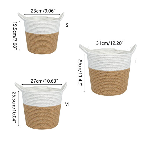 Rope Woven Basket Flower Pot Home Decorations Cotton-Medium 1