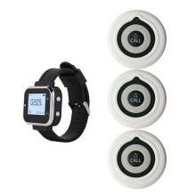 Draadloos Horloge Oproepsysteem Service 3 Oproepknop Zenders 1 Polshorloge Pager voor Restaurant Hotel Café Bar EU-Stekker