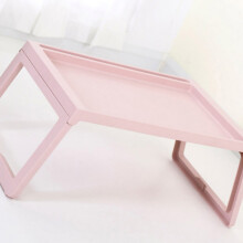Pinkes Klapp-Laptopbett mit Tisch, 68x35,8x27,5 cm, mit Ladeöffnung