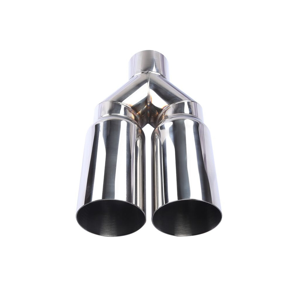 Universal 63Mm Inlet 76Mm Outlet Double Cylinder Stainless Steel Exhaust Tailpipe Muffler For Car Exhaust System 4763033545677