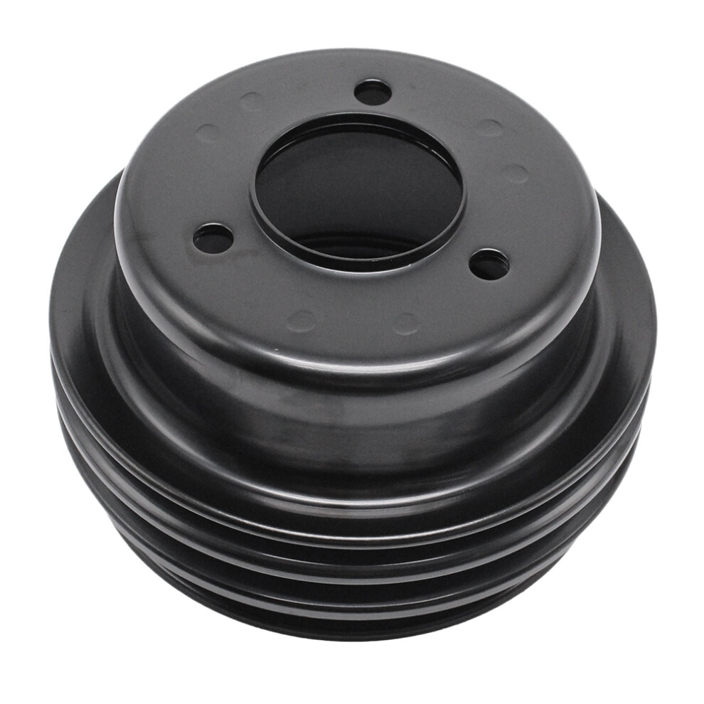 Engine Water Pump Pulley 3 Steel Crank Pulley For 289 302 3-Bolt 1965 66 67 6-5/8Inch Smog V8 Black 4712745002657