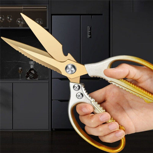 Kitchen Scissors - Gradient Gold Strength Scissors - Multi-Function Fish Scale Cutting Chicken Bone Duck Bone 1