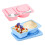 Pacote com 4 Recipientes Reutilizáveis para Lanches com Tampas, Recipiente para Lanches com Compartimento de Silicone, Recipientes Pequenos para 2