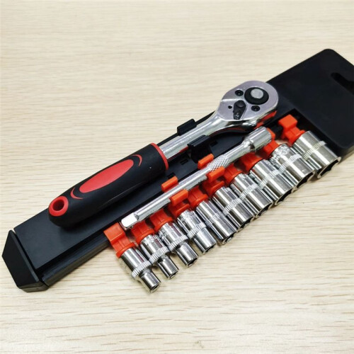 Conjunto de 12 Peças de Chaves de Soquete e Catraca, Tamanho 3/8, Kit de Ferramentas de Chave com Haste de Extensão de 3/8 Polegadas, Conjunto de 12 2