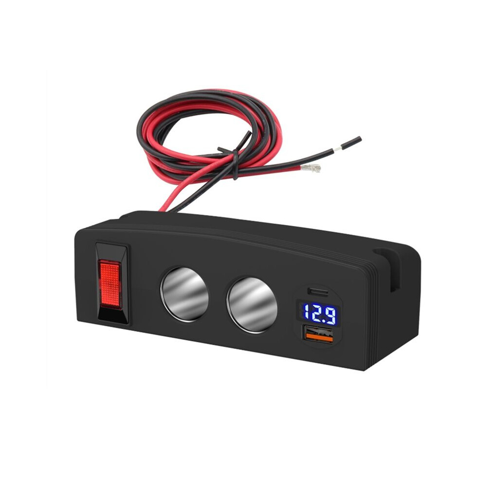 Pd+Qc3.0 Dual Usb Socket Charger Lighter Splitter Adapter With Led Voltmeter For Car Truck Marine Boat 6031601152939