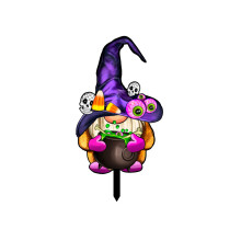 Acrylic Halloween Witch Gnome Yard Sign Ground Ornament-TYU203A