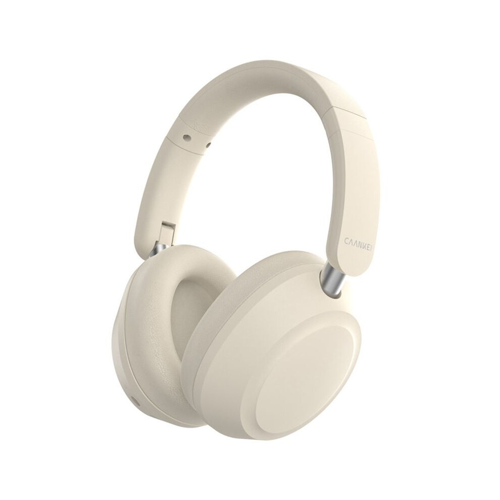 Caankei Active Noise Cancellation Headphone Over Ear Wireless Headphone With Memory Foam Earmuff Foldable Headset White 4713012146746
