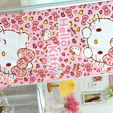 Kinder Cartoon Baumwoll-Badetuch 120x60 cm Pink Leopard & Katze Druck