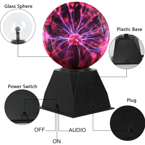 Plasma Ball Magic, Touch Sensitive Lightning Sphere, Crystal Globe Light, Electric Ball Lamp 1