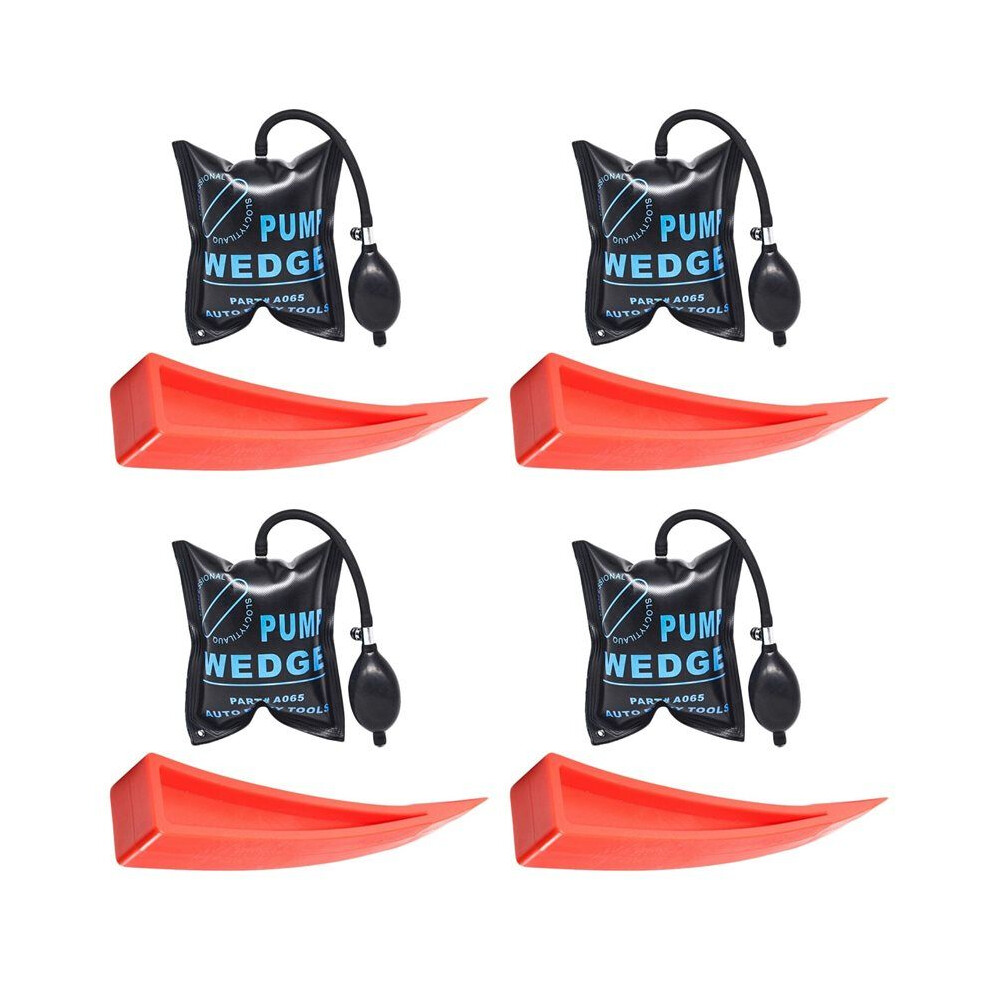 4X Car Air Pump Wedge Inflatable Hand Pump Car Door Window Shim Entry Open Tool Kit Red 6031252855128