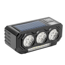 Bicycle Light Solar Bicycle Front Light with Horn USB Rechargeable Solar Power Flashlight Waterproof Bike Headlamp