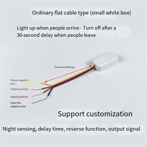 2X DC3-24V  Penetrable Microwave  Motion Sensor  - Auto Light /Off, 30s Delay, for Closet, White 2