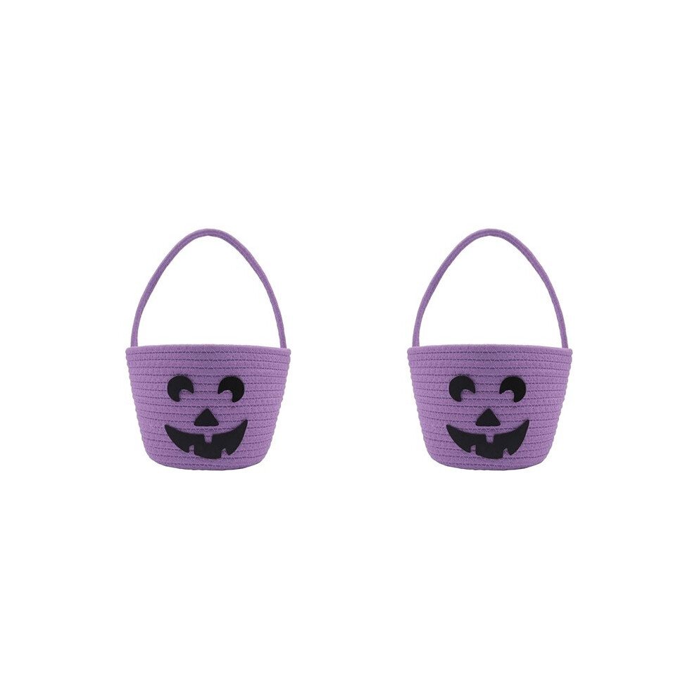 2X Halloween Basket For Kids, Trick Or Treat Basket, Cute Pumpkin Candy Bucket, Bags For Girls/Boys Gift Baskets Empty 4711420087491