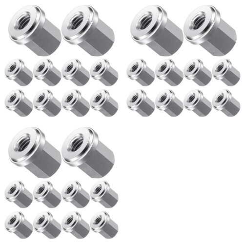 30 Peças de Porcas de Bateria de 3/8 Polegadas, Porcas Fechadas de Aço Inoxidável para Parafusos Prisioneiros Padrão de 3/8 Polegadas