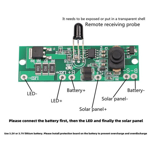 2X High Power 3.2V 3.7V Remote Control  Human Body Induction Solar Light Circuit Board Solar Light Circuit 2