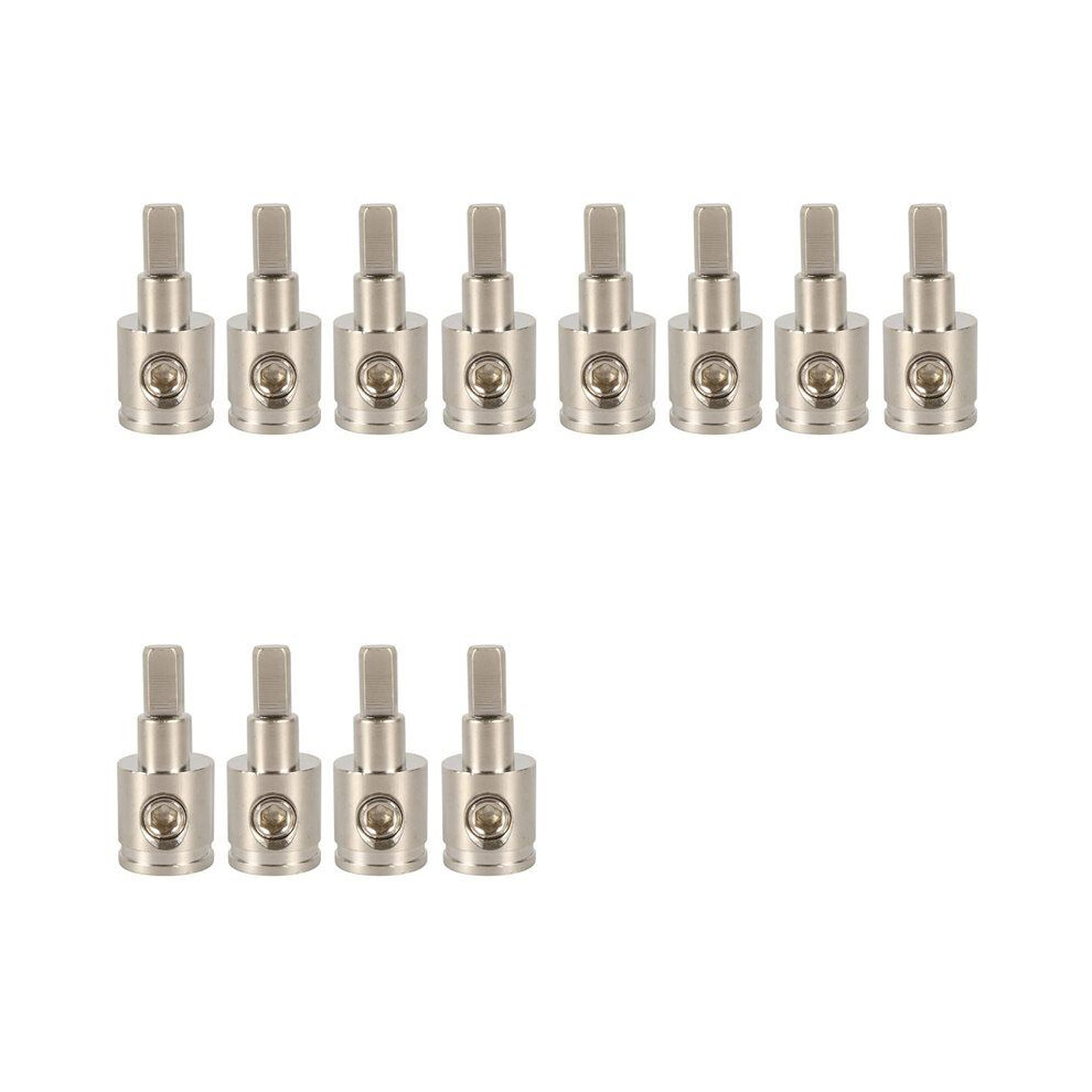 Amp Input Reducer 0 Gauge To 4 Gauge Wire Reducer Power/Ground Ga Adapters Nickel Plated Brass 12Pcs 6031595024274
