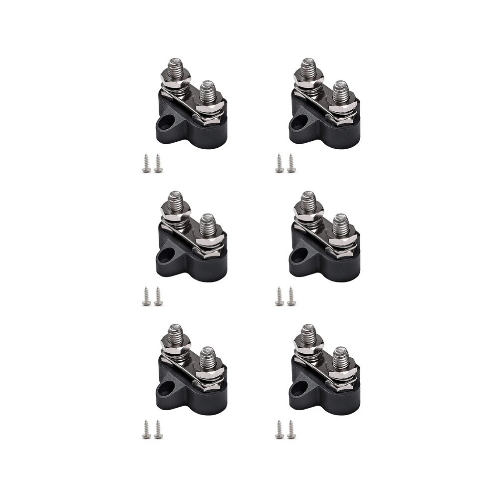6X Terminal Block Studs M8 48V Junction Block Bus Bar Dual Heavy Duty Power Distribution Stud For Truck Rv Boat,Black 4714182111886