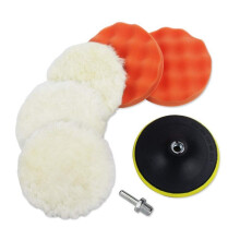 6 Inch Car Polishing and Waxing Pads Set, 7 Piece Sponge and Wool Kit for Auto Detailing
