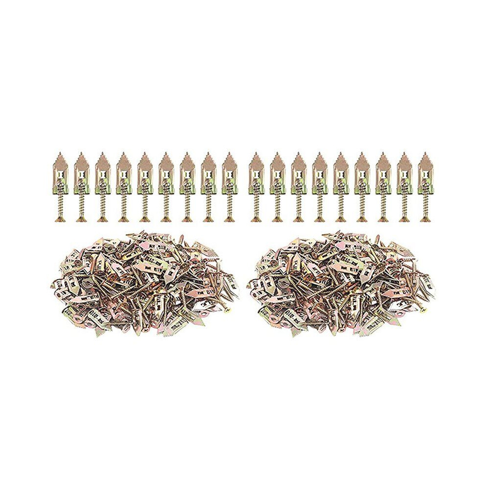 100X Drywall Self-Drilling Anchors With Screws,Hollow-Wall Anchor Kit With Screws, For Wall Insulation Board, Shelf 6032952712056