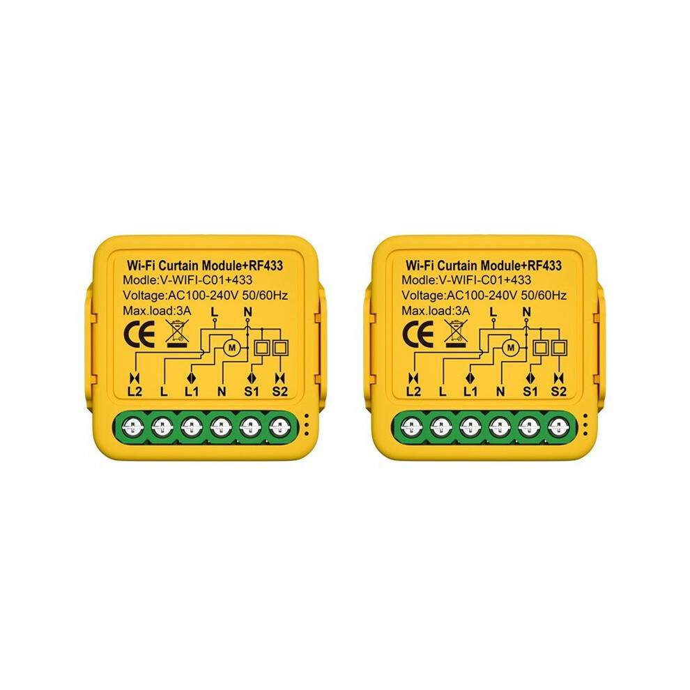 2X Tuya Wifi Rf433 Curtain Module Control For Electric Roller Shutter Blind Motor Works With Alexa 6032506329082