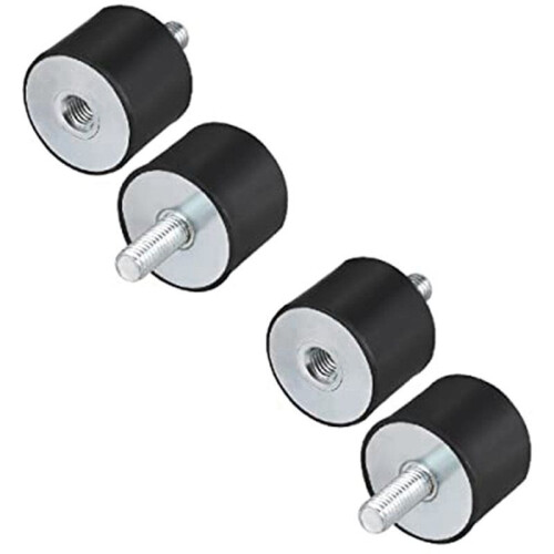 8Pcs M8 Thread with Studs 40mm X 30mm Cylindrical  Rubber Mounts, Vibration Isolators Steering Damper 1