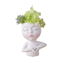 Einzigartige Vase für kleine Mädchen aus Kunstharz,-Weiß