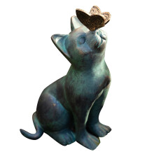 Resin Kitten Sculpture Statue Garden Lawn Floor Patios