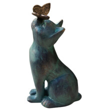 Garden Resin Cat Butterfly Curiosity Decoration Sculpture