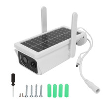 No WiFi Solar Security Camera with Built In SIM Card, 4G LTE Cellular Security Camera Outdoor 2K Color Night Vision PIR Motion Detection Alert, 360